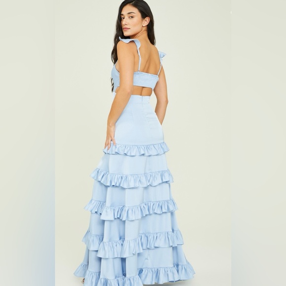 NWT Altar’d State Maxi Dress Light Blue Large - Picture 2 of 8